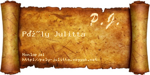 Pély Julitta névjegykártya
